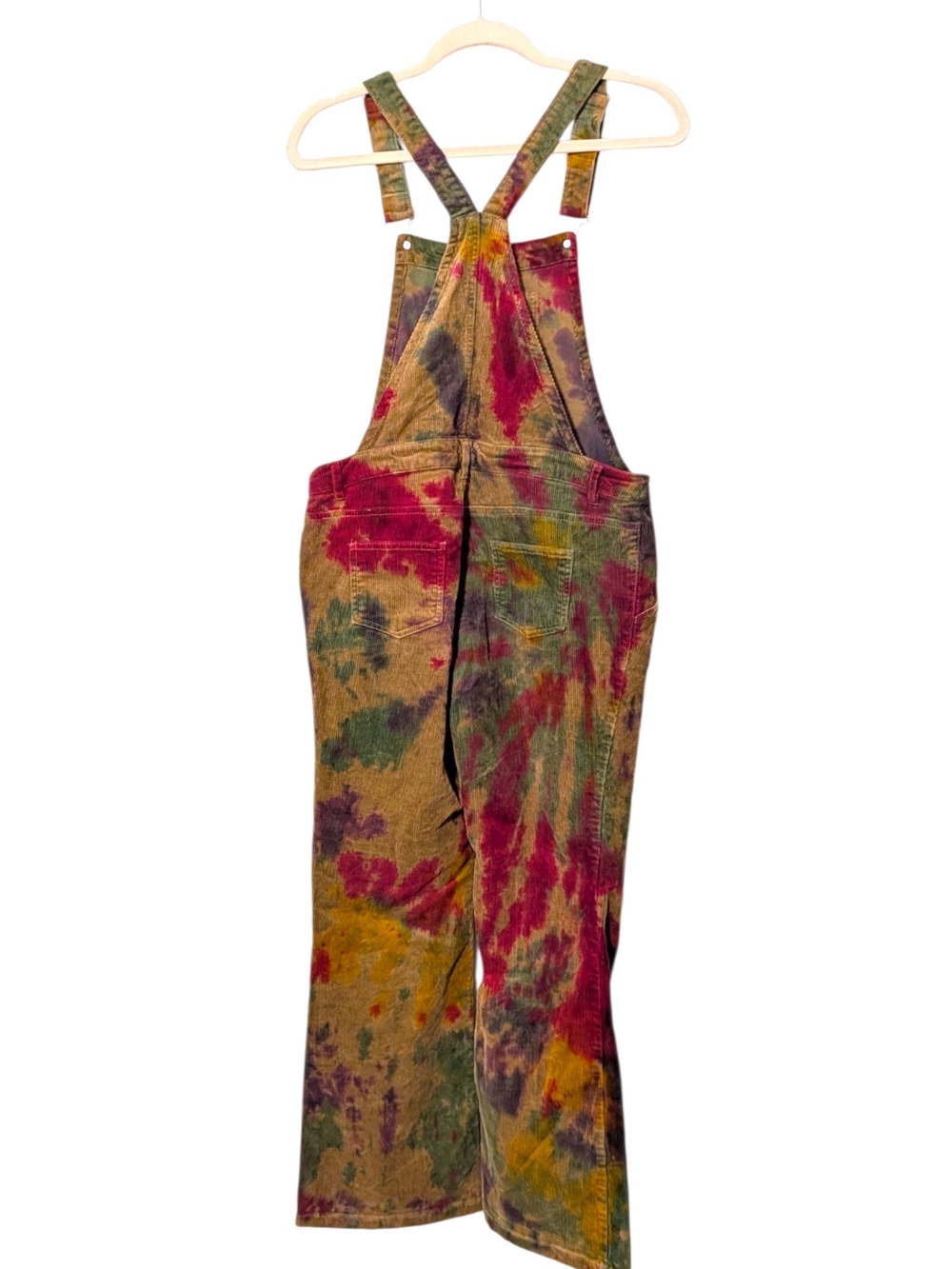 Tie-Dye Corduroy Overalls - Multicolor Women Jeans - Picture 4 of 7
